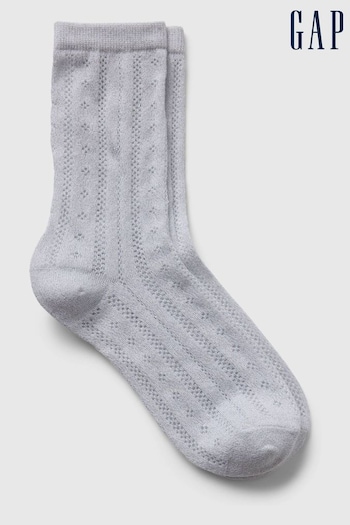 Gap Grey Adults Pointelle Glitter Crew Socks (E88824) | £5