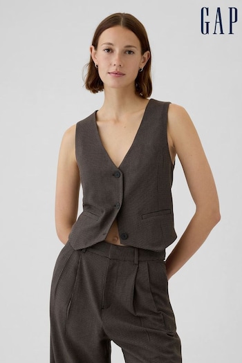 Gap Brown Cropped Waistcoat (E88831) | £40