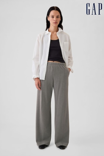 Gap Grey Wide-Leg Seamed Pull On Trousers (E88845) | £50