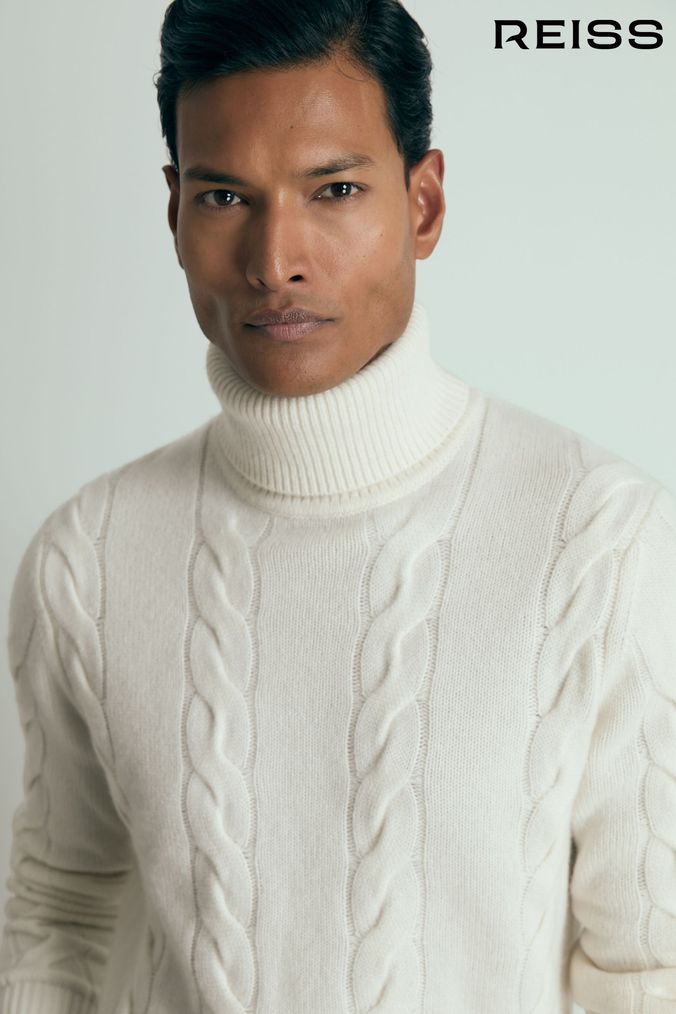 White roll neck jumper men 2025
