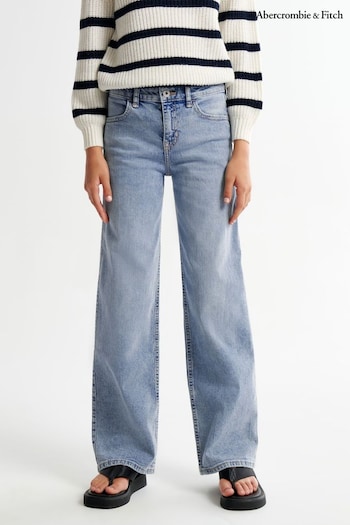 Abercrombie & Fitch Blue Wide Leg Jeans (E89043) | £49 - £51