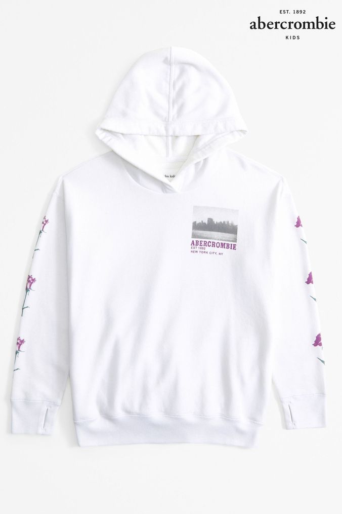 TomilinoShops Buy Girls Hoodies 9 10 Years Abercrombie Fitch Long Sleeve Sweatshirtsandhoodies Online Nike Vit kortarmad t shirt med grafiskt tryck baktill