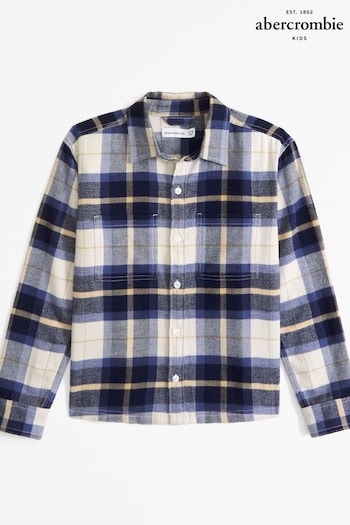 Abercrombie & Fitch Green 100% Cotton Hooded Flannel Check Zip Top (E89123) | £39 - £41