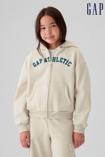 Gap Cream Logo Zip Through Hoodie (4-13yrs) (E89166) | £25