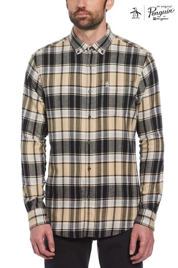 Original Penguin Plaid Flannel Stretch Black Shirt (E89199) | £80