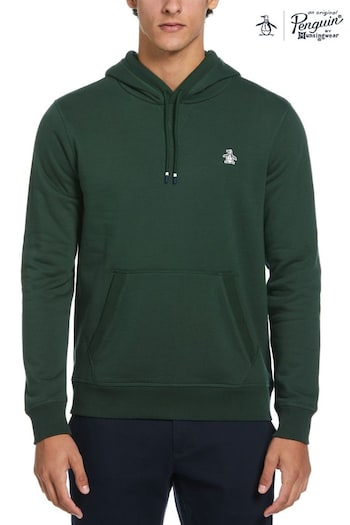 Original Penguin Green Sticker Pete Fleece Hooded Sweatshirt in Sycamore (E89246) | £70