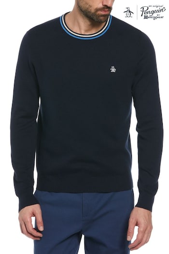 Original Penguin Blue Tipped Crew Neck Sweater (E89256) | £75