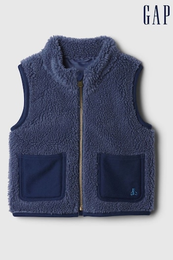 Gap Blue Sherpa Gilet (6mths-5yrs) (E89270) | £30