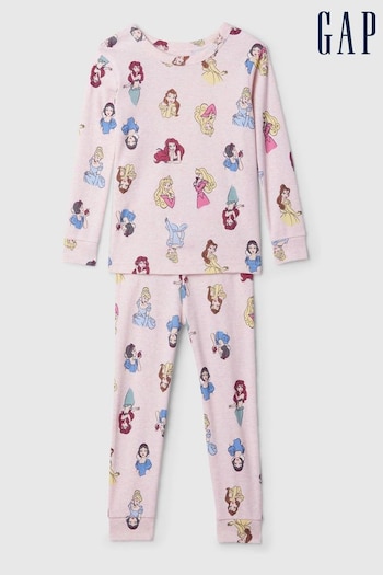 Gap Light Pink Disney Princess Cotton Long Sleeve Pyjama Set (6mths-5yrs) (E89300) | £18