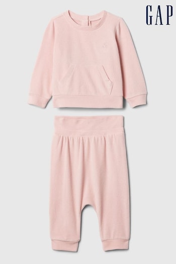 Gap Pink Brannan Bear Soft Touch Sweatshirt & Jogger Set (Newborn-24mths) (E89305) | £20