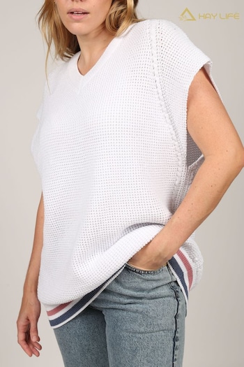 Hay Life White Knitted Tank (E89670) | £109