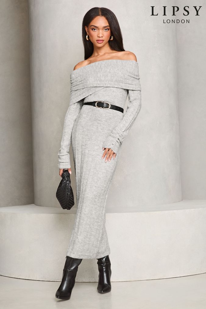 Buy Women s Lipsy Only Midi Jumper Dress Plain Dresses Online ParallaxShops Rick Owens Black Matte Denim Al Dress