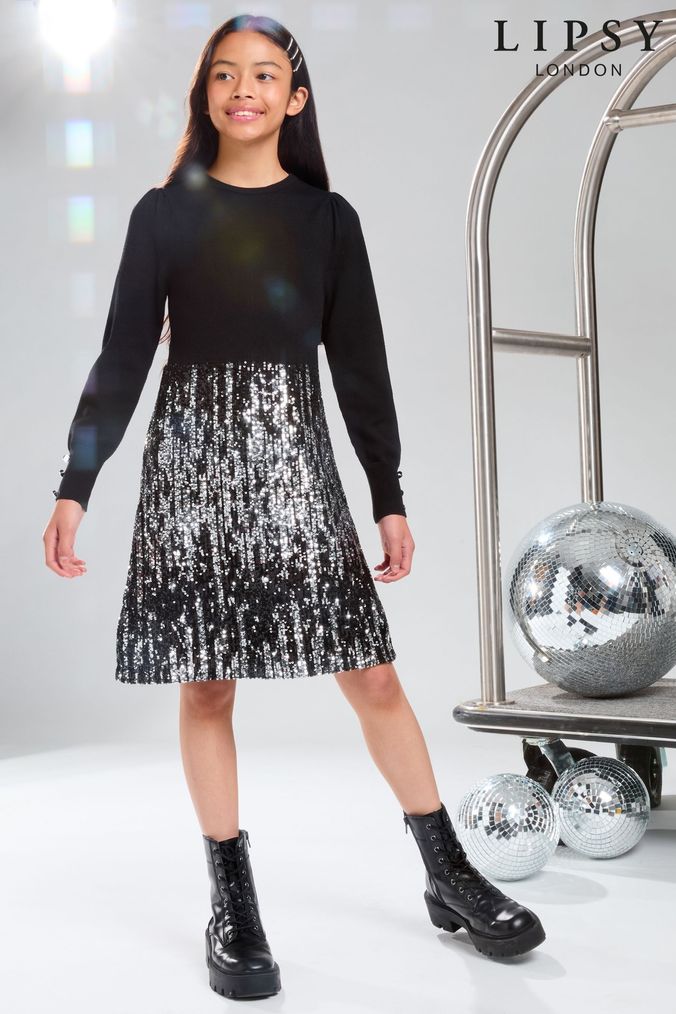 Next girls black dress online