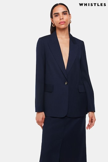 Whistles Blue Pinstripe Blazer (E90100) | £159