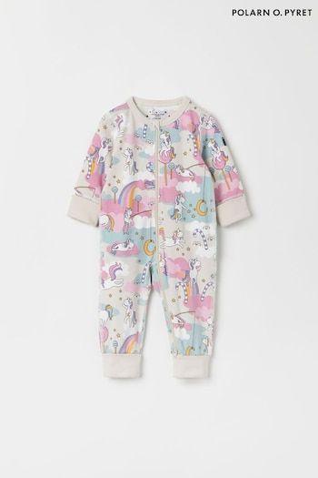 Polarn O. Pyret Natural Organic Cotton Car Print Sleepsuit (E90124) | £24