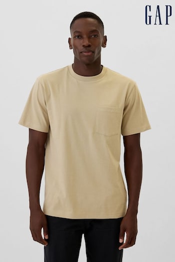 Gap Nude Original Pocket 100% Cotton Crew Neck Short Sleeve T-Shirt (E90169) | £14