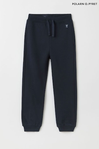 Polarn O. Pyret Blue Organic Cotton Plain Joggers (E90198) | £26