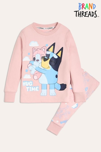 Brand Threads Pink Girls Bluey Pyjama Set (E90250) | £16