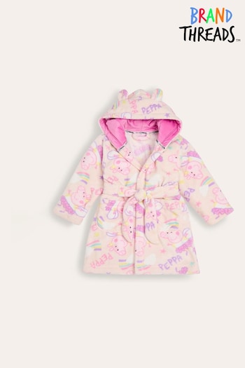 Brand Threads Pink Girls Peppa Pig Dressing Gown (E90256) | £20