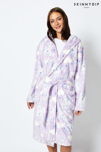 Skinnydip Lilac Disney Living In a Fantasy Print Dressing Gown (E90327) | £38