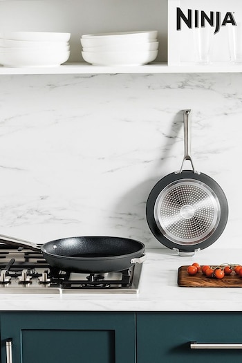 Ninja Grey ZEROSTICK Stackable 2-Piece Frying Pan Set (E90482) | £90