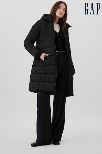 Gap Black Long Arch Logo Puffer Jacket (E90559) | £80