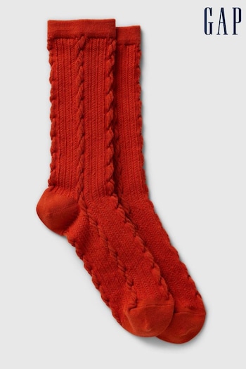 Gap Red Twisted-Knit Crew Socks (E90566) | £4