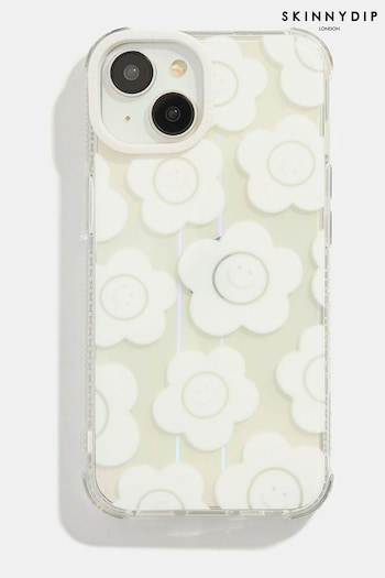 White Happy Flower Shock iPhone Case iPhone 14 Plus Case (E90916) | £24