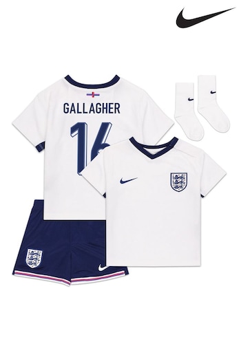 Nike White Gallagher 16 Infant England OAMC Stadium Mini Kit 2024 (E91126) | £65