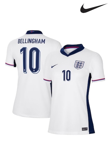 Nike White Bellingham 10 Womens England Home Stadium Shirt 2024 (E91158) | £100