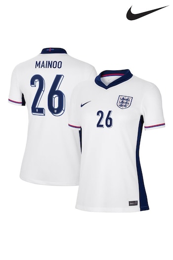 Nike White Mainoo 26 Womens England Home Stadium Shirt 2024 (E91163) | £100