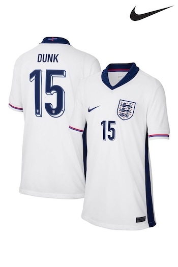 Nike White Kids England Home Stadium 2024 Shirt (E91186) | £80