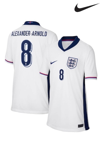 Nike White Kids England Home Stadium 2024 Shirt (E91194) | £80