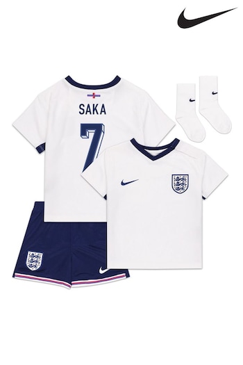 Nike White Saka - 7 Infant England Home Stadium Mini Kit 2024 (E91210) | £65