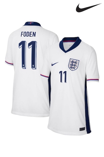 Nike White Kids England Home Stadium 2024 Shirt (E91234) | £80