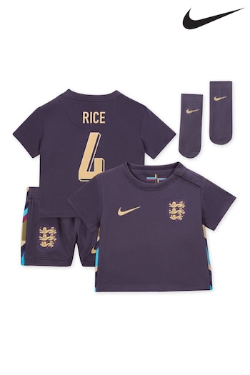 Nike Away Rice - 4 Infant England Stadium Mini Kit 2024 (E91319) | £65