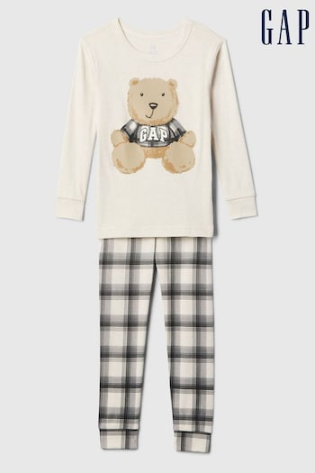 Gap Beige Matching Family Christmas Brannan Bear Pyjama Set (6mths-5yrs) (E91556) | £16