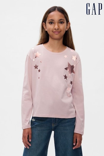 Gap Pink Long Sleeve Graphic T-Shirt (4-13yrs) (E91797) | £10