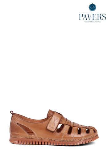 Pavers Brown Leather Fisherman toe sandals (E92270) | £50