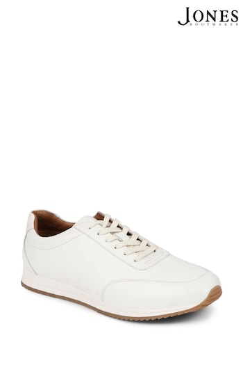 Jones Bootmaker Southend2 Leather White Trainers (E92280) | £99