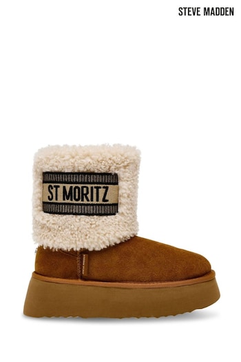 Steve Madden St. Moritz Fur Lined Brown Boots (E92596) | £150