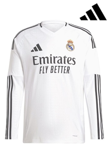 adidas White Real Madrid 11-6 Long Sleeve Shirt 2024-25 (E92939) | £85