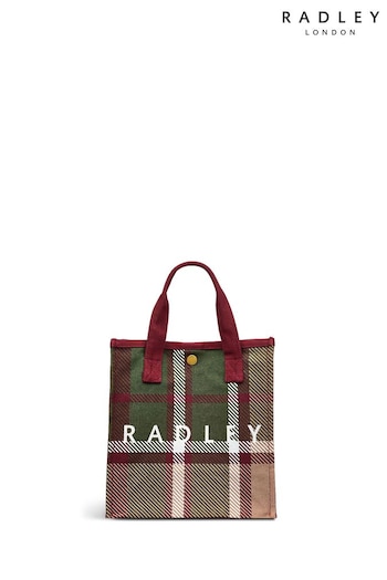 Radley London Small Red Autumn Check Open Top Grab Bag (E92964) | £29