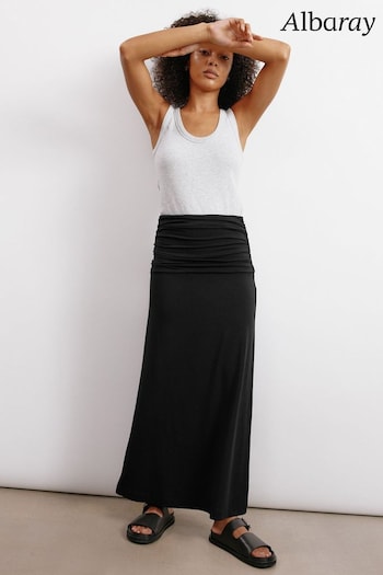 Albaray Ruched Waist Jersey Black Skirt (E93316) | £65