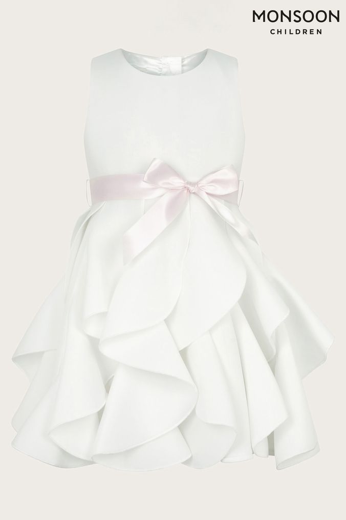 Monsoon girls white dress clearance