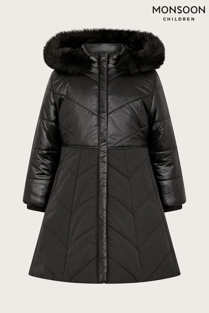 Next girls black coat hotsell