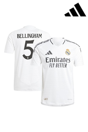 adidas White Real Madrid Home Authentic Shirt 2024-25 (E93564) | £145