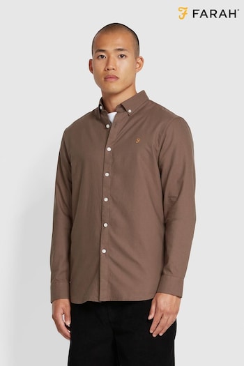 Farah Grey Brewer Long Sleeve Shirt (E93584) | £75