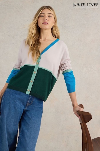 White Stuff Natural Colour Block Merino Cardigan (E93627) | £65