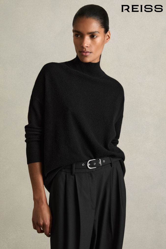 Women s Black Roll Neck Jumpers Next Official Site